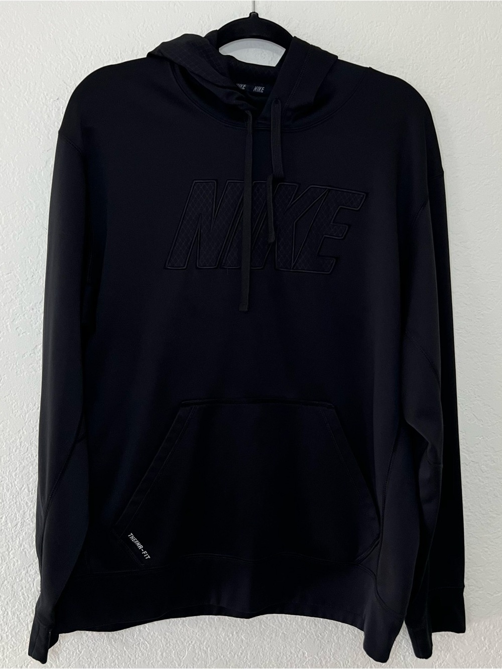 Nike‎ DRI-FIT Therma Training Pullover Hoodie Black Size Large Embroidered Logo